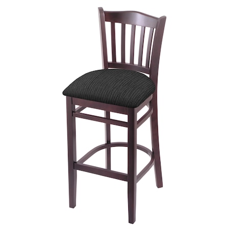 30 Bar Stool,Dark Cherry Finish,Graph Coal Seat